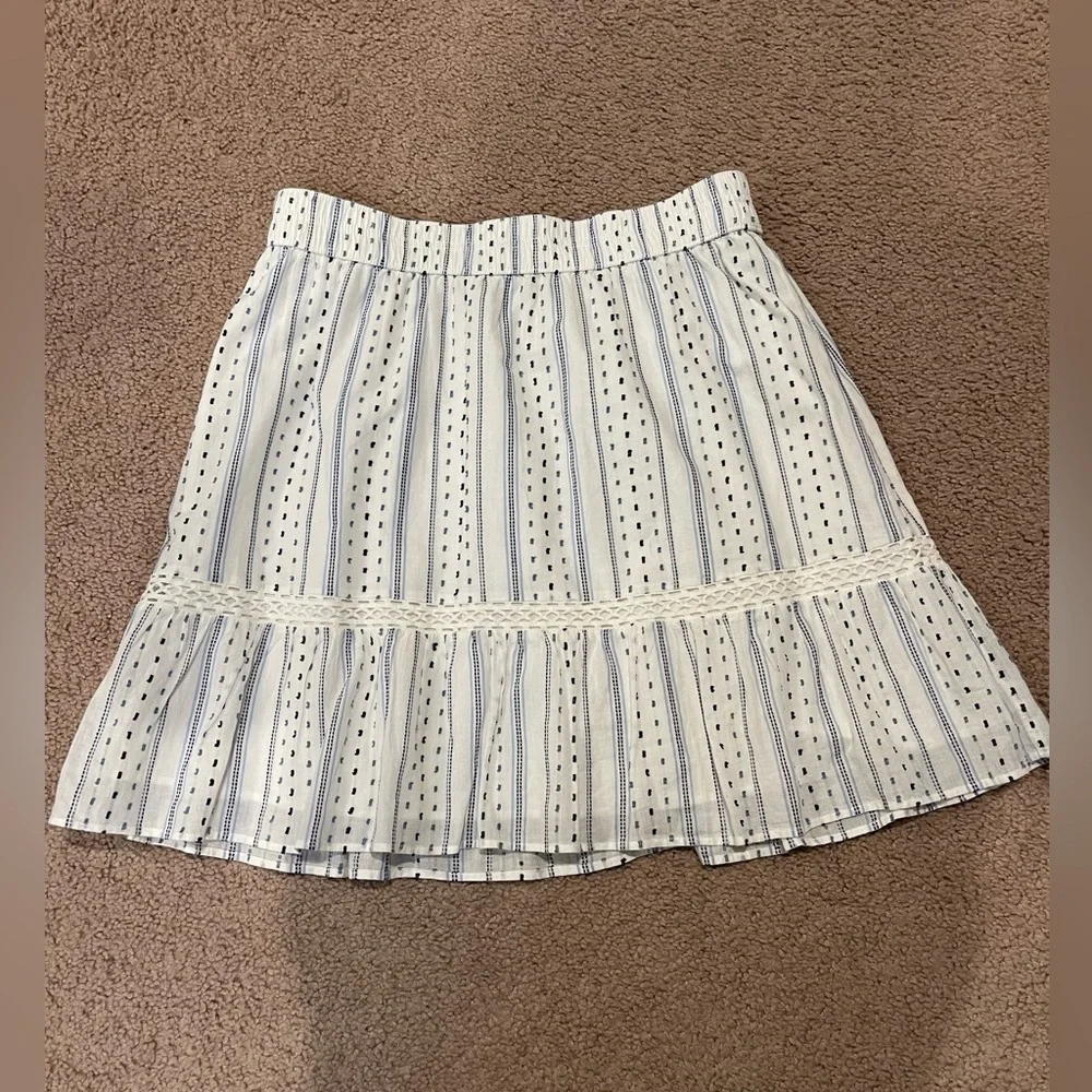 LOFT Trendy Boho Summer White Skater Skirt - Picture 2 of 7